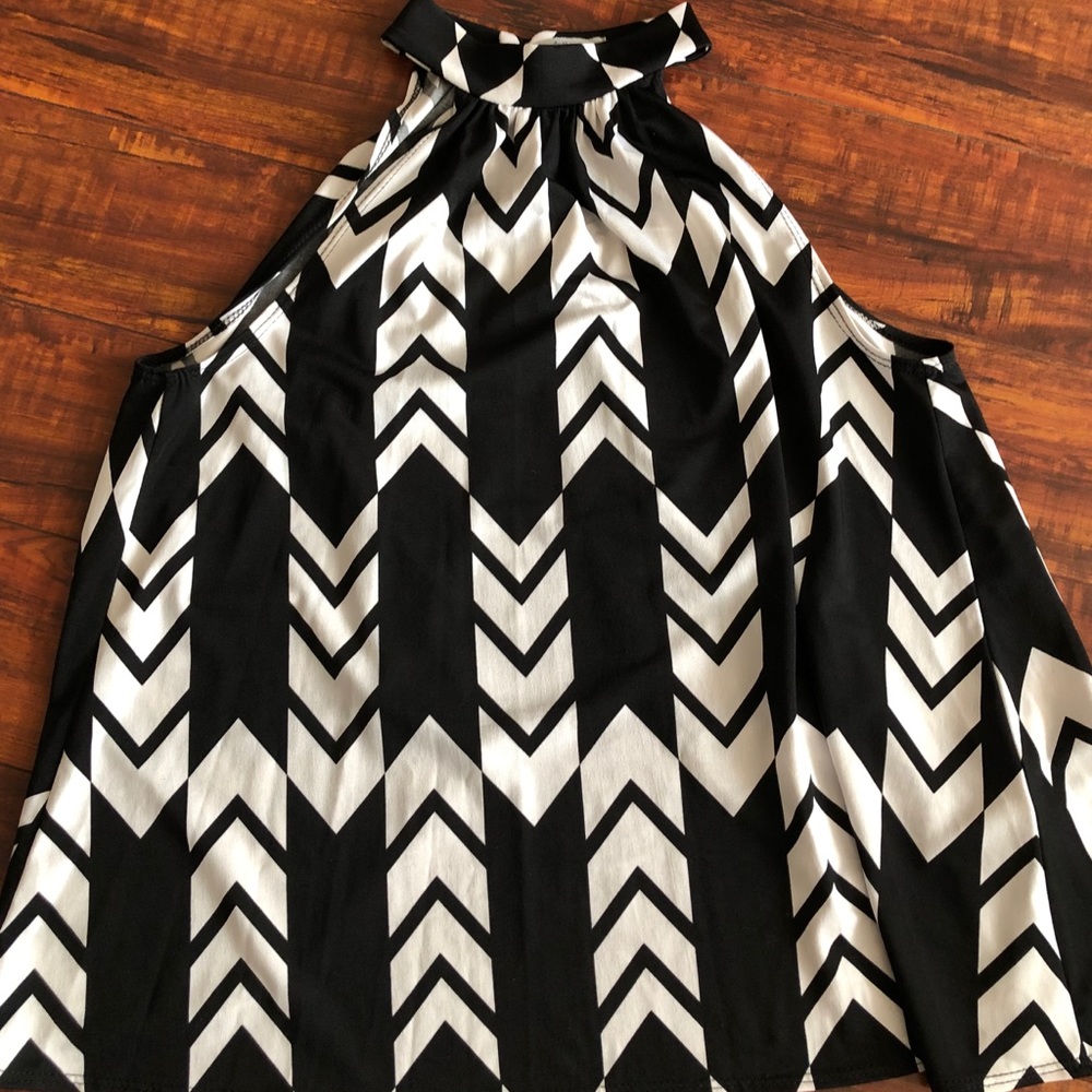 Black and white blouse